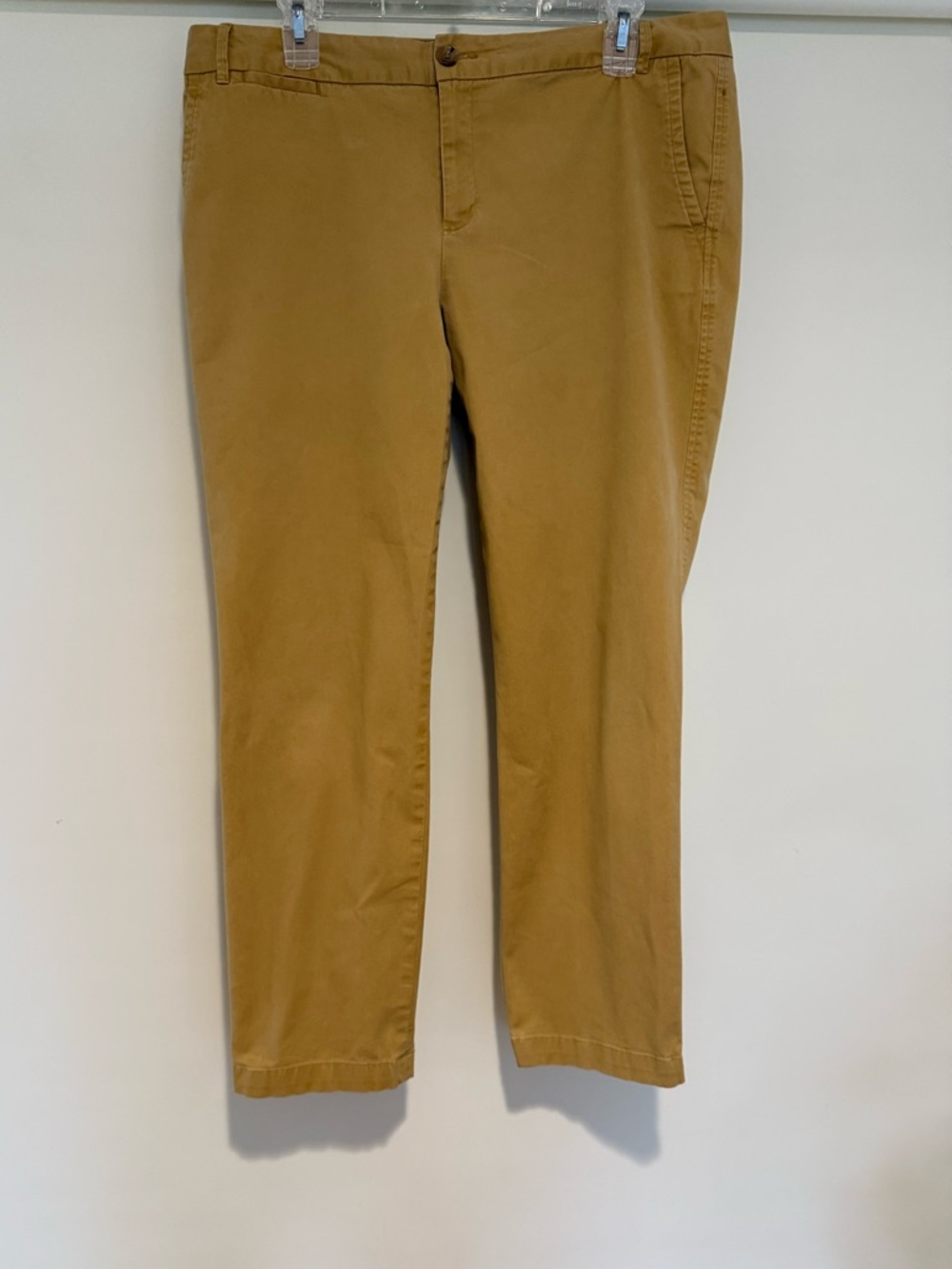 Banana Republic Khaki Corn Maze Color Cotton Straight Leg Pants, size 12